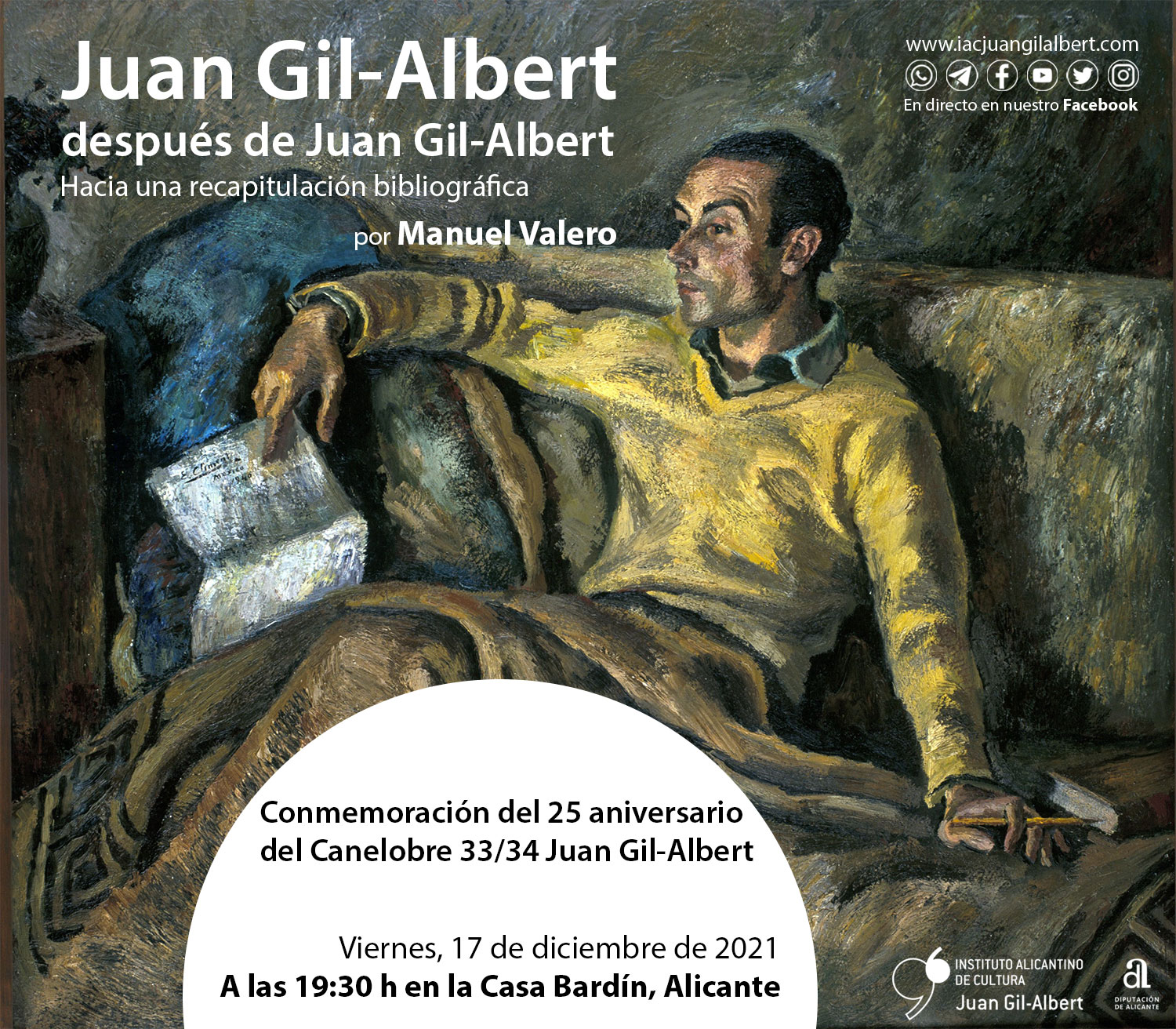 Manuel Valero actualiza el legado de Juan Gil-Albert al cumplirse el 25 aniversario de su Canelobre honorífico