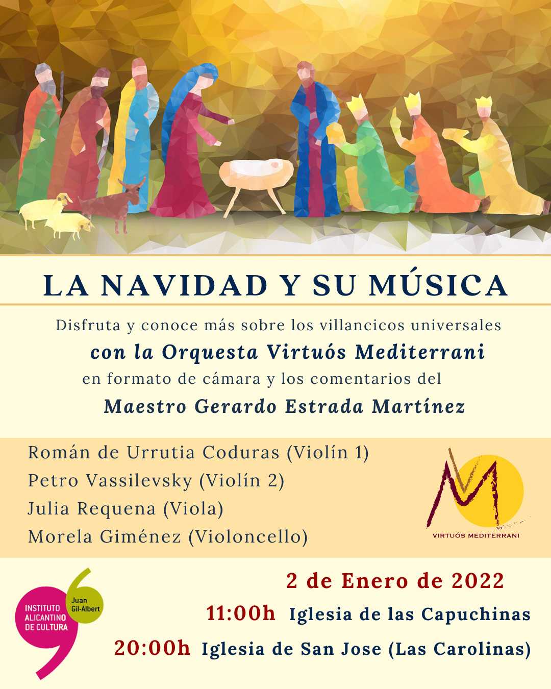 L'Institut Gil-Albert programa concerts de Nadal en les Clarisses i en la parròquia San José d'Alacant