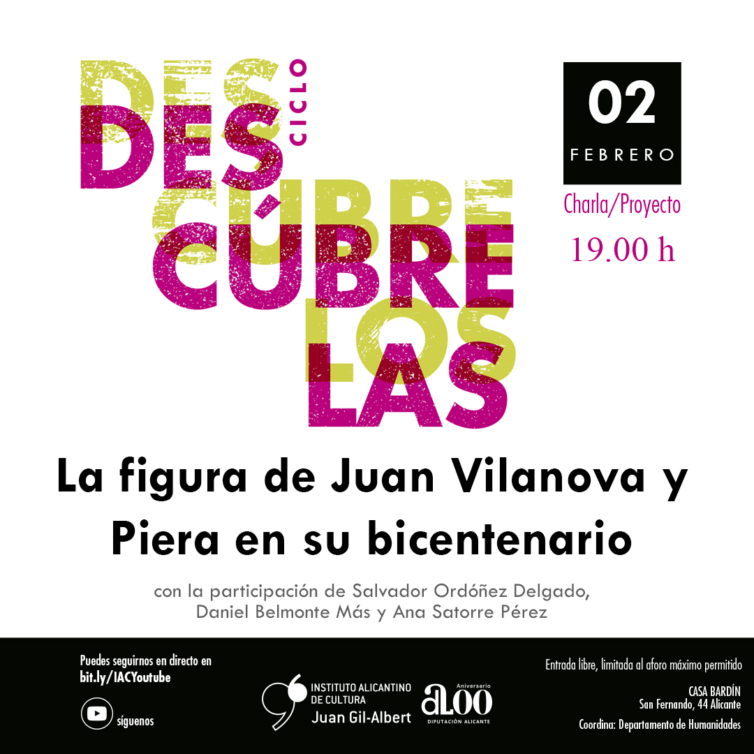 L'Institut de Cultura Juan Gil-Albert recupera la figura i el treball de l'insigne naturalista Juan Vilanova i Piera