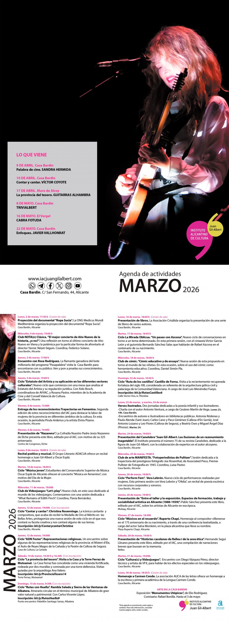 Agenda mensual- Marzo 2026